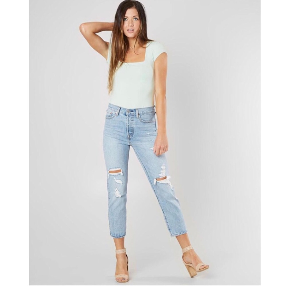 Free People Fair and Square Neck Duo Bodysuit thong Moss color. Size XS (NWT) - Picture 8 of 14